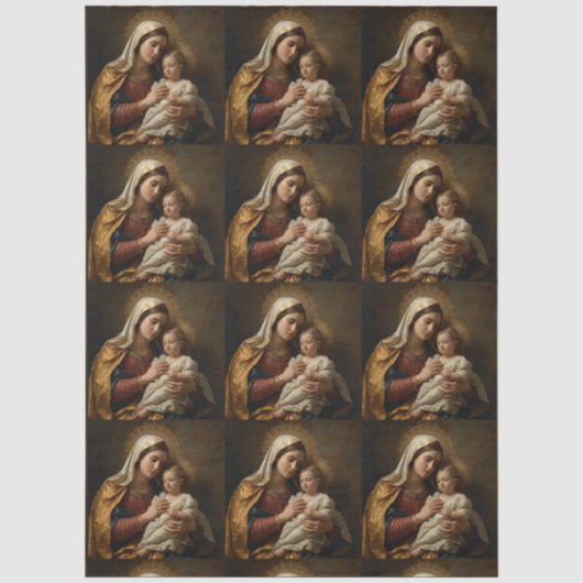 Maagd Maria en Jezus Decoupage Tissuepapier (Voorkant)