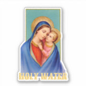 maagd Maria en Jezus Heilig Water contour Sticker (Voorkant)