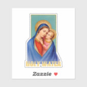 maagd Maria en Jezus Heilig Water contour Sticker (Vel)