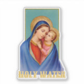 maagd Maria en Jezus Heilig Water contour Sticker (Voorkant)