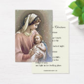 Maagd Maria en Jezus Kerstgebed Gedicht Visitekaartje (Bureau)