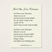 Maagd Maria en Jezus Kerstgebed Gedicht Visitekaartje (Achterkant)