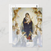 Maagd Maria en Jezus met engelen Briefkaart (Voorkant / Achterkant)