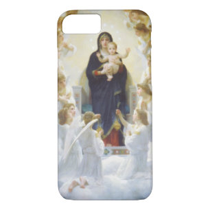 Maagd Maria en Jezus met engelen iPhone 8/7 Hoesje