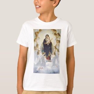Maagd Maria en Jezus met engelen T-shirt