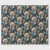 Maagd Maria en Jezus Rooms-Katholieke Kerst Cadeaupapier (Vlak)