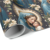 Maagd Maria en Jezus Rooms-Katholieke Kerst Cadeaupapier (Rol Hoek)