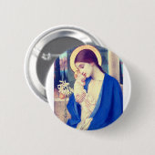 Maagd Maria en Kind door Marianne Stokes Ronde Button 5,7 Cm (Voorkant /achterkant)