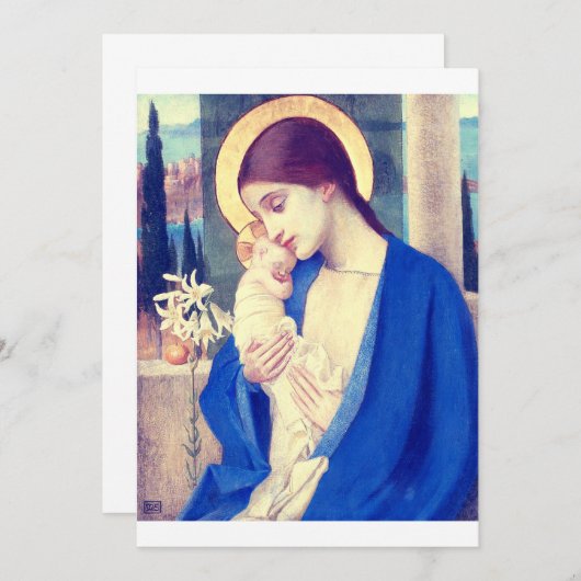 Maagd Maria en Kind door Marianne Stokes Save The Date (Voorkant / Achterkant)