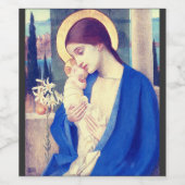 Maagd Maria en Kind door Marianne Stokes Wijn Etiket (Enkel label)