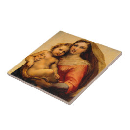 Maagd Maria en Kind door Rafael Santi Katholieke K Tegeltje