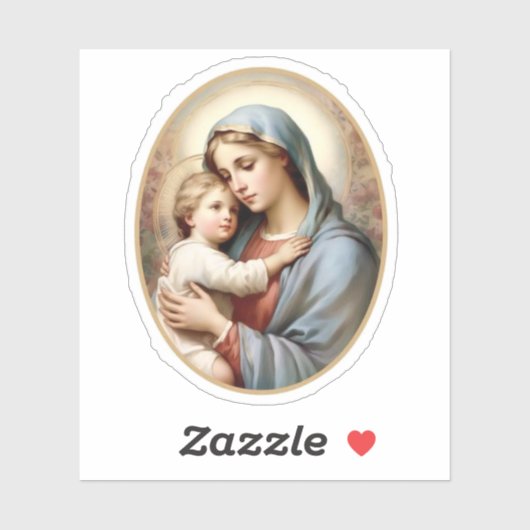 Maagd Maria en Kind Jezus Vinyl Sticker (Vel)