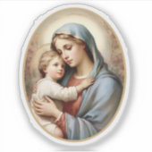Maagd Maria en Kind Jezus Vinyl Sticker (Voorkant)