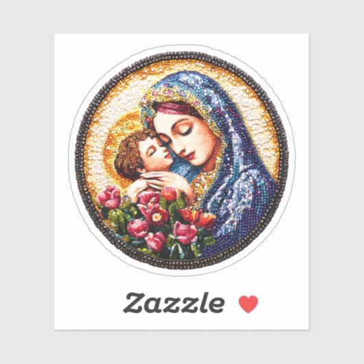 Maagd Maria en Kind Jezus Vinyl Sticker (Vel)