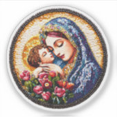 Maagd Maria en Kind Jezus Vinyl Sticker (Voorkant)