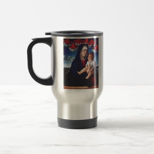 Maagd Maria en Kind Klassieke Religieuze Kunst Reisbeker (Links)