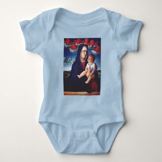 Maagd Maria en Kind Klassieke Religieuze Kunst Romper (Voorkant)