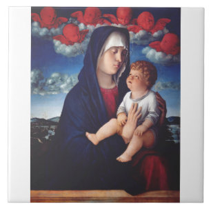 Maagd Maria en Kind Klassieke Religieuze Kunst Tegeltje