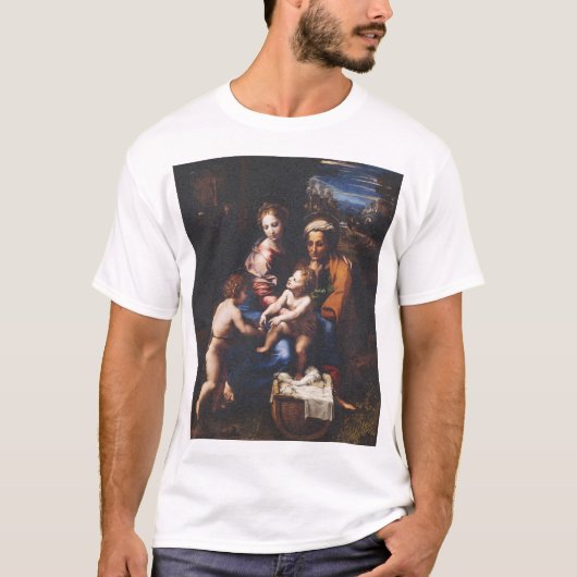 Maagd Maria en kind met Johannes de Doper T-shirt (Voorkant)