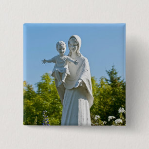 Maagd Maria en kindje Jezus in Remagen Vierkante Button 5,1 Cm