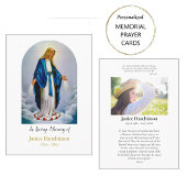 Maagd Maria en Rode Rozen Memorial Gebed Kaart Plaatskaartje