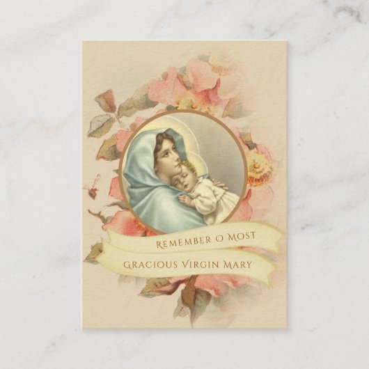 Maagd Maria Express Novena Prayer Card, gelaagd Visitekaartje (Voorkant)