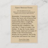 Maagd Maria Express Novena Prayer Card, gelaagd Visitekaartje (Achterkant)