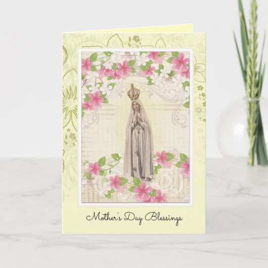 Maagd Maria Fatima Jesus Religious Kaart (Voorkant)