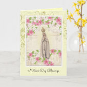 Maagd Maria Fatima Jesus Religious Kaart (Gele Bloem)