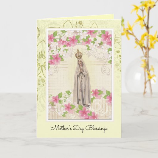  Maagd Maria Fatima Jesus Religious Kaart (Gele Bloem)