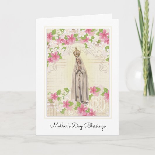 Maagd Maria Fatima Jesus Religious Kaart (Voorkant)