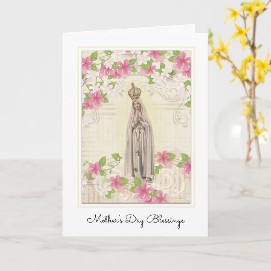  Maagd Maria Fatima Jesus Religious Kaart (Gele Bloem)