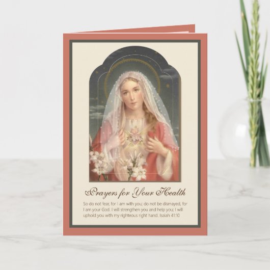 Maagd Maria Floral Scripts  Kaart (Voorkant)