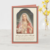 Maagd Maria Floral Scripts  Kaart (Gele Bloem)