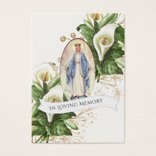 Maagd Maria Funeral Memorial Heilige Kaart (Voorkant)