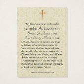 Maagd Maria Funeral Memorial Heilige Kaart (Achterkant)