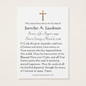 Maagd Maria Funeral Memorial Heilige Kaart (Achterkant)