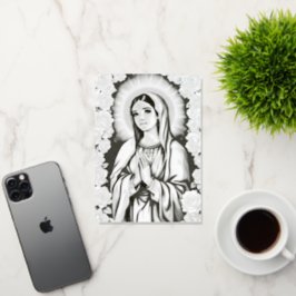 Maagd Maria Gebed Vandaag Wereld Jouw tekst Goud Folie Wenskaart