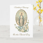 Maagd Maria Gelukkige Verjaardag Kaart (Gele Bloem)