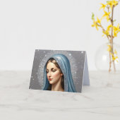 Maagd Maria Gevouwen Wenskaart Kaart (Gele Bloem)