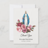 Maagd Maria Grote Rode Rozen Katholieke begrafenis Bedankkaart (Voorkant)