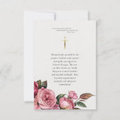 Maagd Maria Grote Rode Rozen Katholieke begrafenis Bedankkaart (Achterkant)