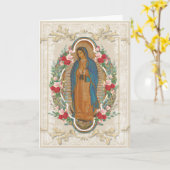 Maagd Maria Guadalupe Religieus Katholiek Kaart (Gele Bloem)