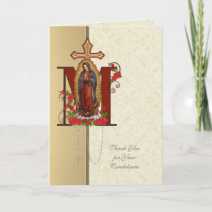 Maagd Maria Guadalupe - Religieuze condoleances Bedankkaart
