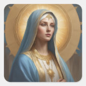 Maagd Maria Halo Een modern katholiek icoon Vierkante Sticker (Voorkant)