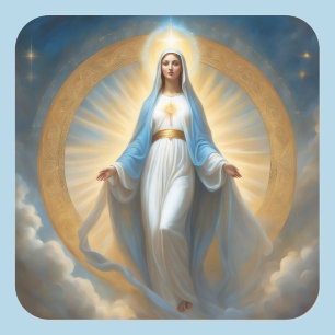 Maagd Maria Halo Hemelse Vertegenwoordiging Vierkante Sticker
