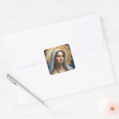 Maagd Maria Halo modern katholiek icoon Vierkante Sticker (Envelop)