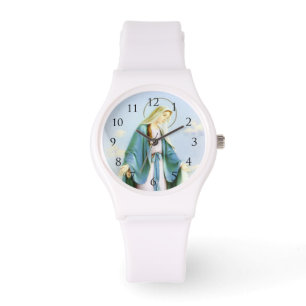 Maagd Maria Halve Maan Watch_Met Nummers Horloge