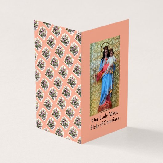Maagd Maria, Helpster der Christenen, Bidprentje Kaart (Buitenkant)