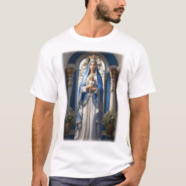 Maagd Maria houdt Baby Jezus vast T-shirt